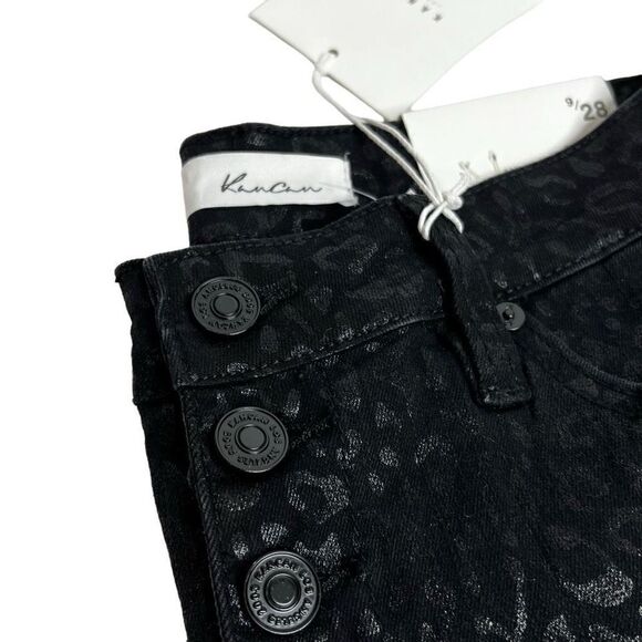KanCan NWT black leopard print high rise super skinny button fly jeans size 9/28 - Picture 9 of 13